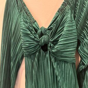 Green silky fun dress